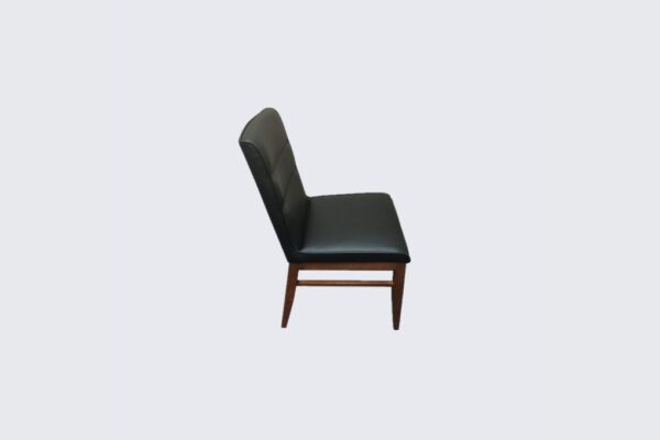 Boss Dining Chair Black Leather & Blackwood