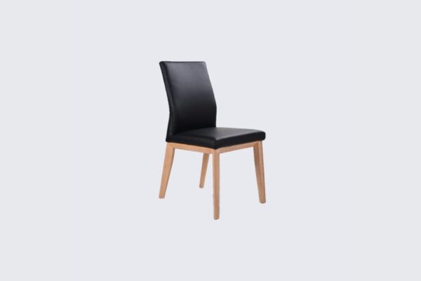 Kobe Dining Chair Black Leather & Oak