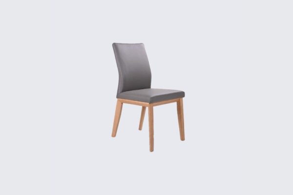 Kobe Dining Chair Grey Leather & Oak