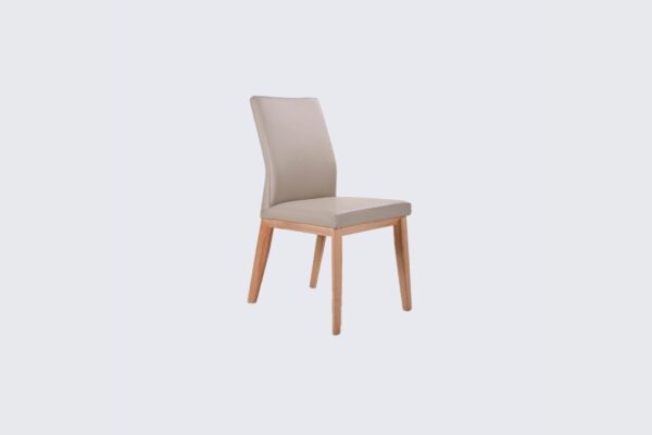 Boss Dining Chair Taupe Leather & Oak