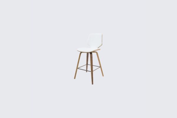 Maggi Barstool White & Walnut