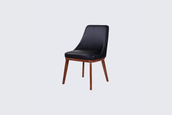 Marco Dining Chair Black Leather & Blackwood