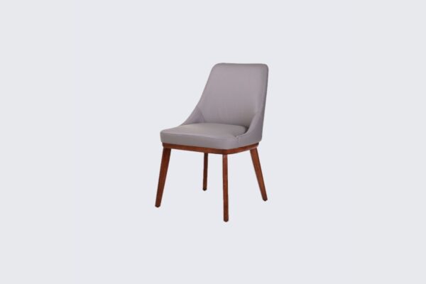 Marco Dining Chair Grey Leather & Blackwood