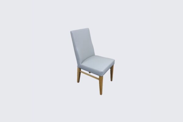 Zac Dining Chair Grey Leather & Oak